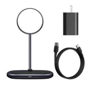 Baseus Swan 2-in-1 Wireless Magnetic Charging Bracket, 20W – Black