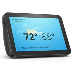 Echo Show 8 (1st Gen, Charcoal) with Echo Show 8 Adjustable Stand (Black)