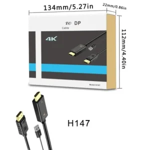 Hdmi To Display Port/Usb 4K Male Cable H147