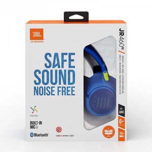 Jbl Jr460Nc Wireless Noise Cancelling Kids Headphones Blue
