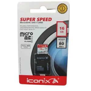Iconix MicroSD Card 16gb 80mb/s