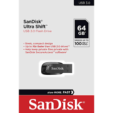 SanDisk Ultra Shift  3.1 Usb Flash Drive 64gb