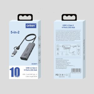 Onten Otn-UCA611+ 5 in 2 Usb 4 Ports Hub 10gbps